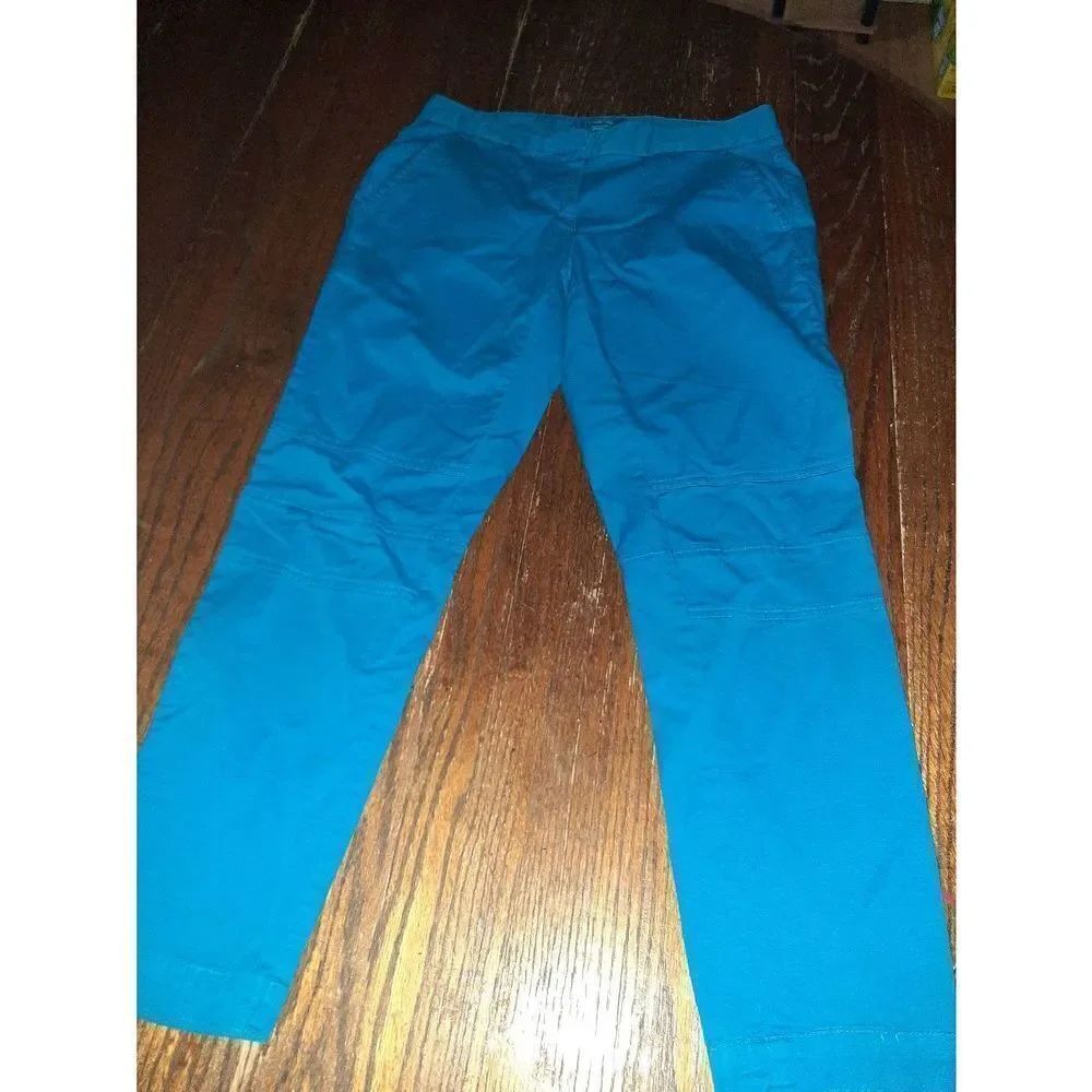 Size 4 Derek Lam Design Nation Bluish Teal Mid Rise Capri Cropped Ankle Pants